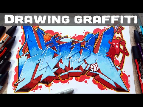Drawing graffiti with markers #4 // Graffiti Art tutorial // Promarker drawing