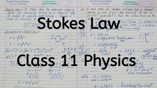 Stokes Law | Chapter 9 | Mechanical Properties of Fluids | Class 11 Physics