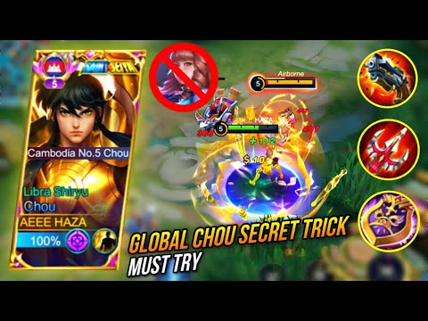 GLOBAL CHOU SECRET TRICK VS GUINEVERE EXP LANE | CHOU BEST BUILD OFFLANE 2023 - MLBB