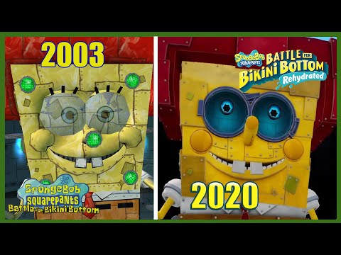 Comparison Robot SpongeBob Boss Battle PS2 vs. PS4 | SpongeBob Battle for Bikini Bottom Rehydrated
