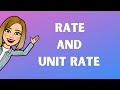 Rates and Unit Rates- Math