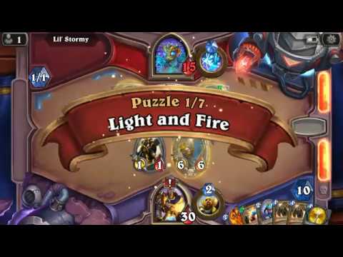 Hearthstone The Boomsday Project Lethal Lil’ Stormy Puzzle Solution 1/7 Light and Fire