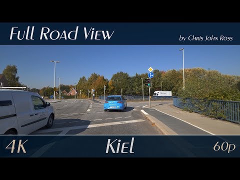 Kiel, Germany: Wellingdorf, Neumühlen-Dietrichsdorf - Ostring, Bundesstraße (B502) - 4K (2160p/60p)