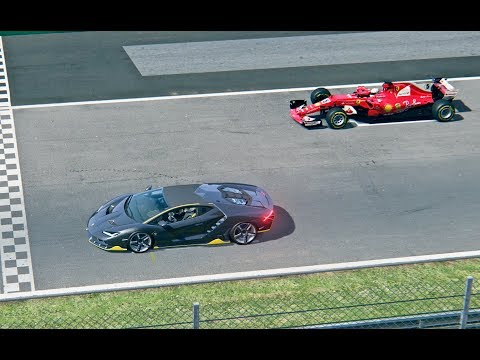 Ferrari F1 2017 vs Lamborghini Centenario - Monza