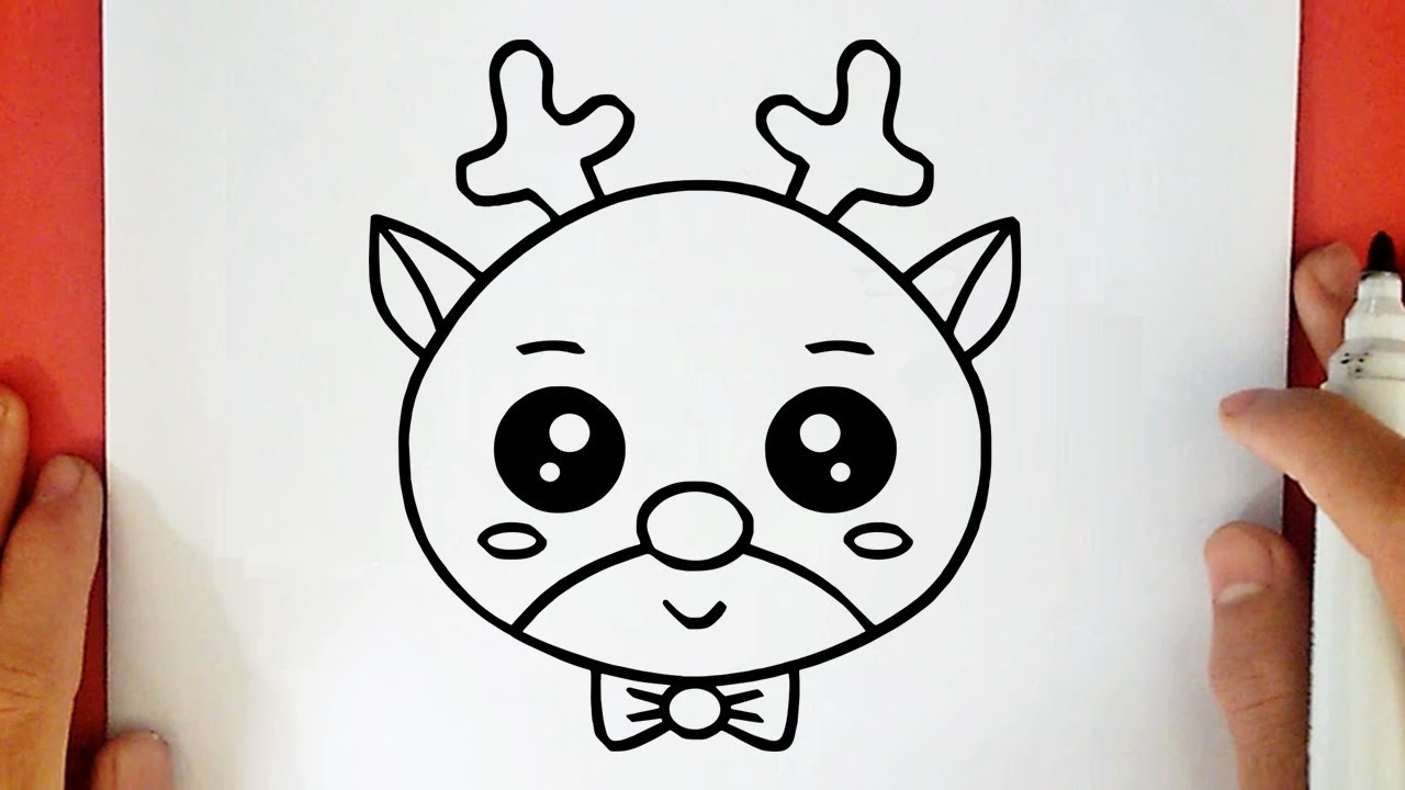 COME DISEGNARE UNA RENNA DI NATALE KAWAII