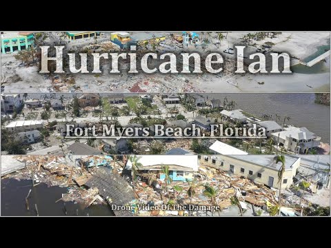 HURRICANE IAN Destroys Fort Myers Beach, Florida! - Drone Video 4k - 09/28/22