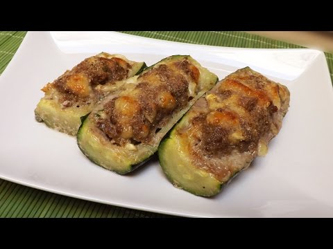 Zucchine lunghe ripiene di carne