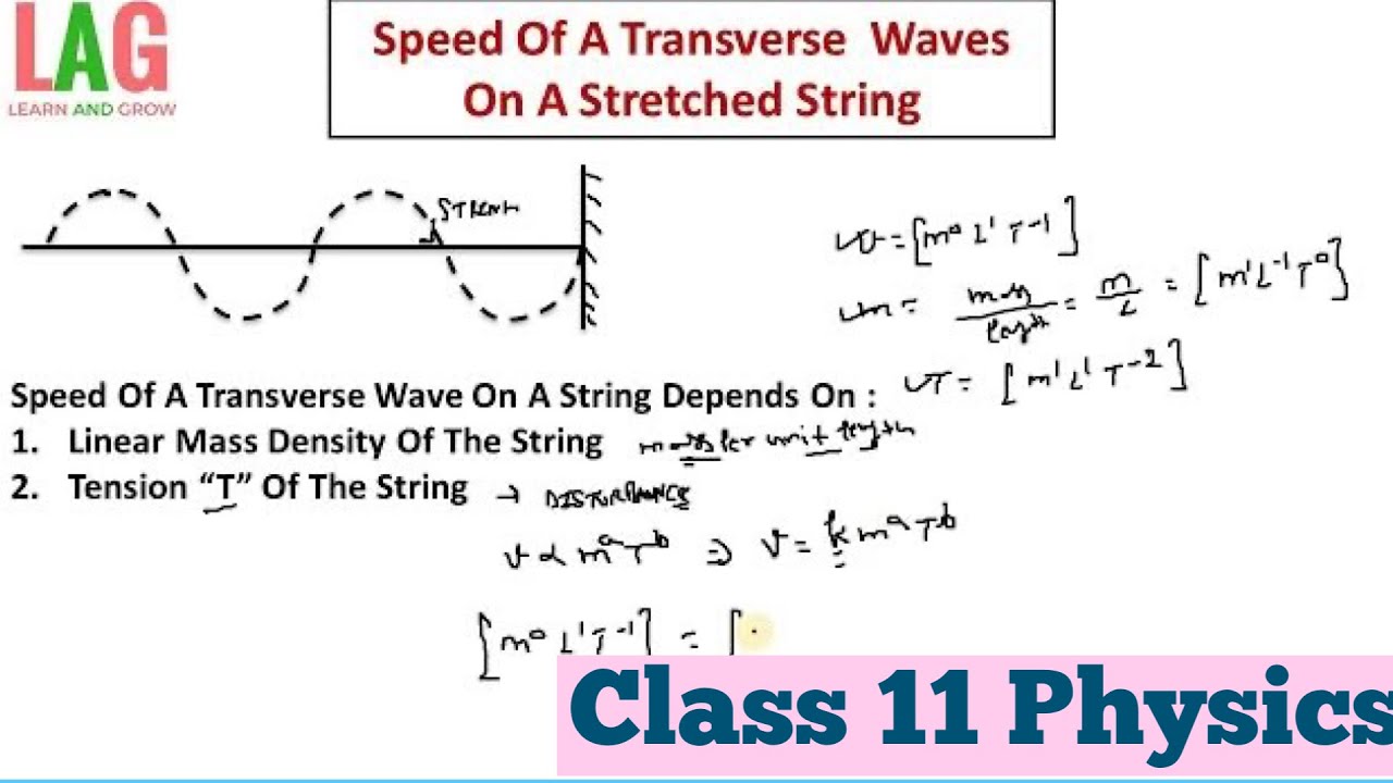 Speed Of Transverse Waves On A Stretched String (Hindi) | Class 11 Physics