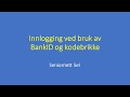 Innlogging BankID Med Kodebrikke
