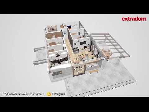 Projekt domu parterowego - dom Terrier 2 bez garażu WRL1040 - do 100 metrów - spacer 3D