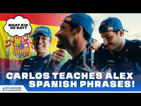 CARLOS SAINZ Teaches ALEX ALBON Spanish Phrases!