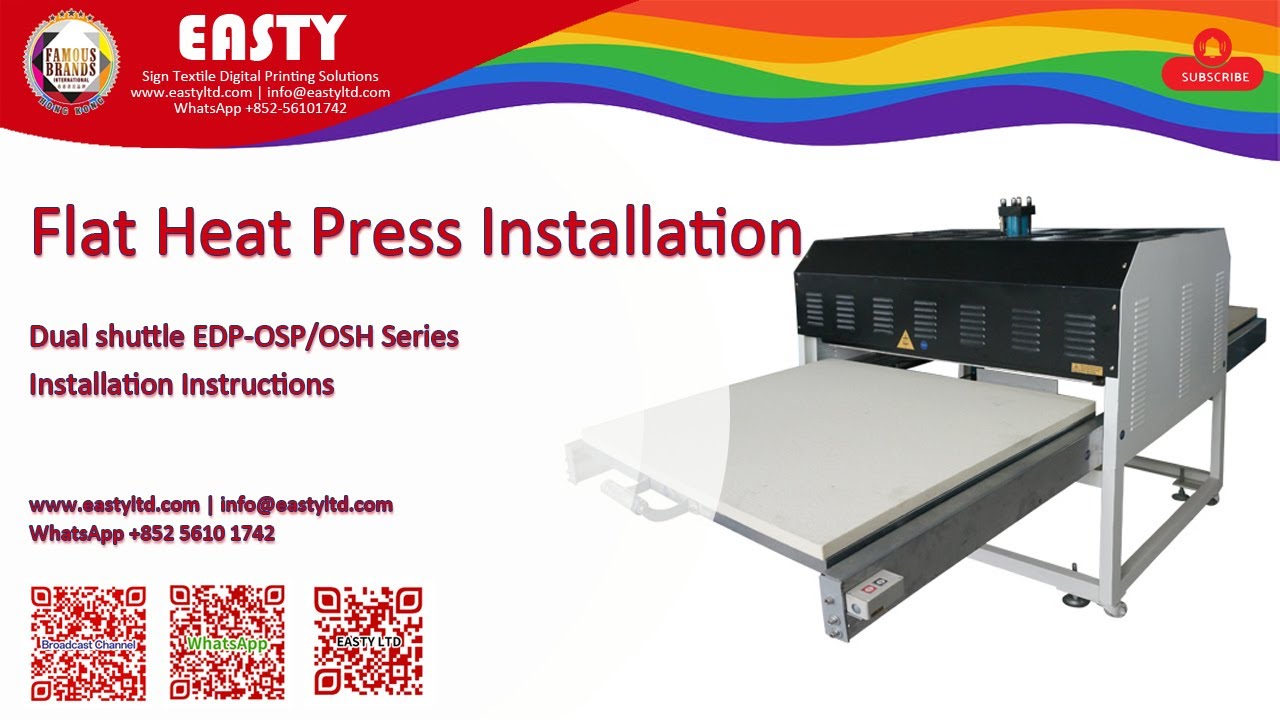 Easty EDP-OSP/OSH Dual Platen Flat Heat Press Installation Instruction | Planchas de sublimacion
