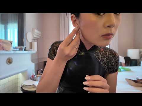 Olivia Yang wears a latex Cheongsam, PFW