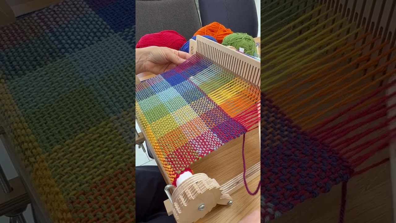Weaving a Rainbow Scarf on a TabbyandTweed Rigid Heddle Loom #weaving #rigidheddleloom #fiberart