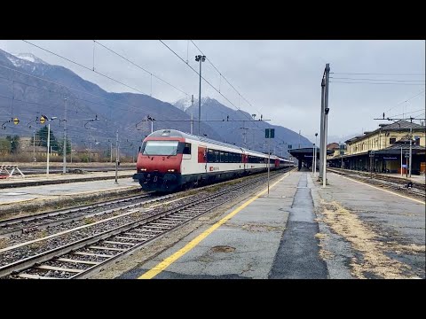 Partenza treno iR 3016 "Domodossola-Briga" con locomotiva intercalata