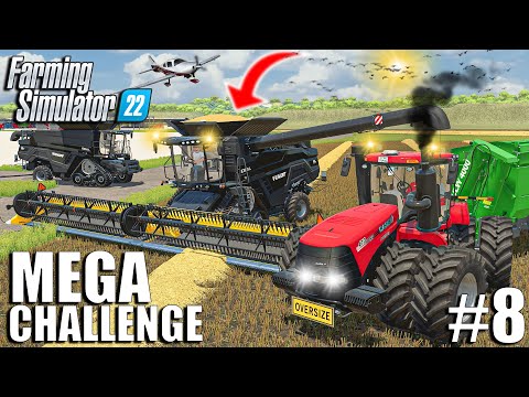 Harvesting 11.37HA of CANOLA and SOYBEANS | MEGA Challenge | Farming Simulator 22 #8