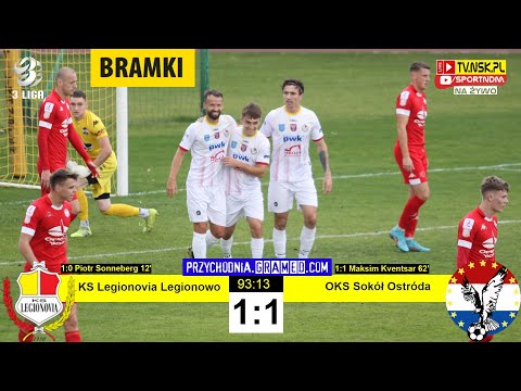 tv.nsk.pl [bramki] KS Legionovia Legionowo - OKS Sokół Ostróda 1:1 (1:0) 2022-10-08 g. 15:00