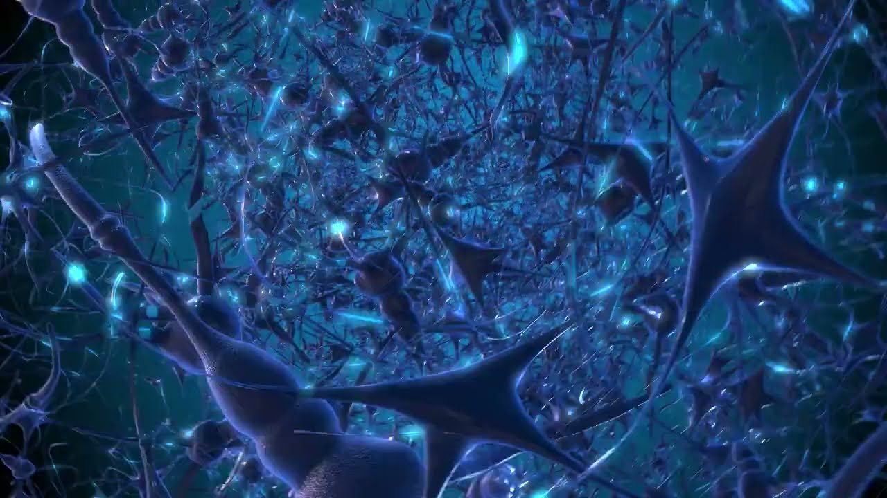 brain neural network and neurons synapse firing 3d render