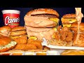 ASMR MUKBANG EXTRA CANES SAUCE MCDONALDS BIG MAC BURGERS CHICKEN FRIES WITH CHEESE