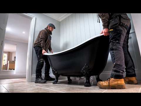 CAST IRON BATH and FLOOR STANDING TAP installation