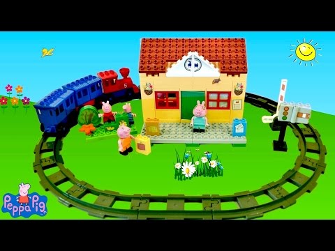Peppa Pig Train Station Mega Blocks Construction Playset- Peppa Pig Toys Episodes English