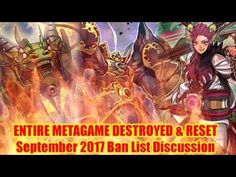 ENTIRE FORMAT DESTROYED & RESET - Yugioh Ban List Discussion September 2017