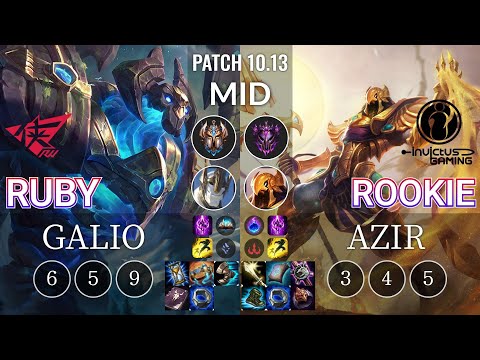 RW Ruby Galio vs IG Rookie Azir Mid - KR Patch 10.13