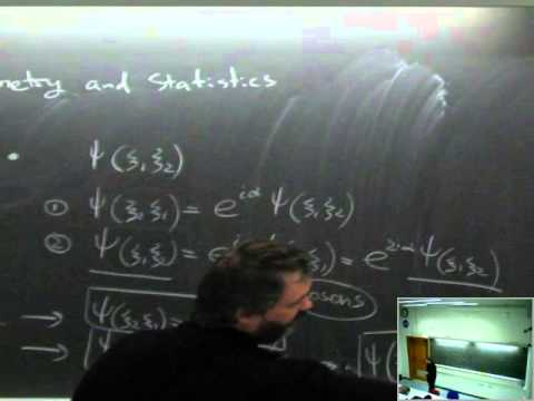 01a Symmetries and Statistics  Fermions  Bosons  recorded 2010 03 01 at 09 00