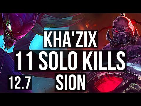 KHA'ZIX vs SION (JNG) | 11 solo kills, 71% winrate, 34/5/13, Legendary | BR Master | 12.7