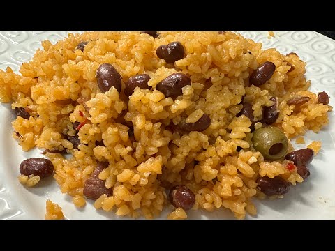 Authentic Puerto Rican Yellow Rice and Beans Recipe | Arroz con Habichuelas Coloradas Boricua