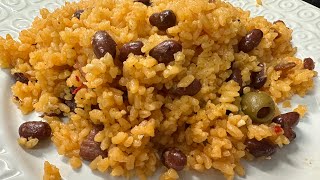 Authentic Puerto Rican Yellow Rice and Beans Recipe | Arroz con Habichuelas Coloradas Boricua