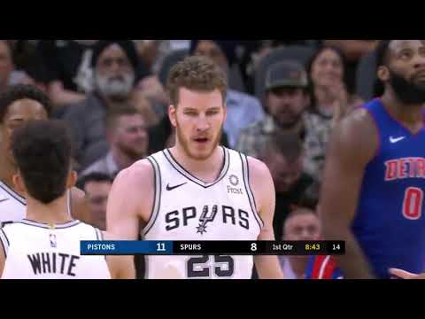 Jakob Poeltl and-one vs Pistons 2.27.2019