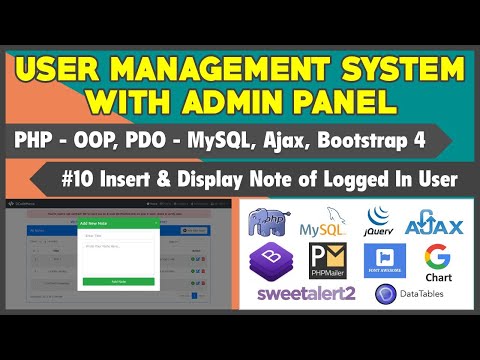 10 User Management System With Admin Panel | Insert Display Note of Logged In User