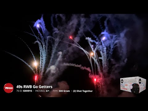GM491S 49s RWB Go Getters - 500 Gram Patriotic Firework - '76 Show Series