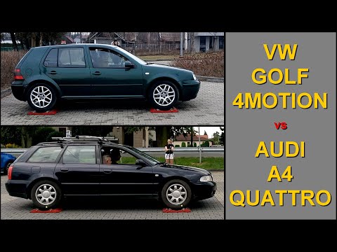 SLIP TEST - Volkswagen Golf 4Motion vs Audi A4 Quattro - @4x4.tests.on.rollers