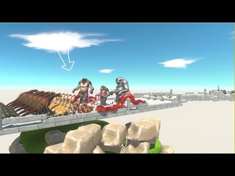 SPEED RACE Carnivorous Dinosaurs vs Black BAMA Mountain Death Fall - Animal Revolt Battle Simulator