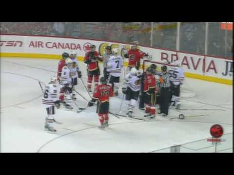 Blackhawks vs Flames Roughings Apr 20, 2009
