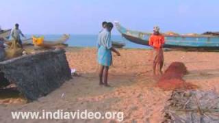 Fishing nets at Shankhumugham beach 