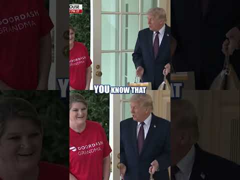 Trump greets DoorDasher for McDonald's delivery #shorts #trump #DoorDash #us #news