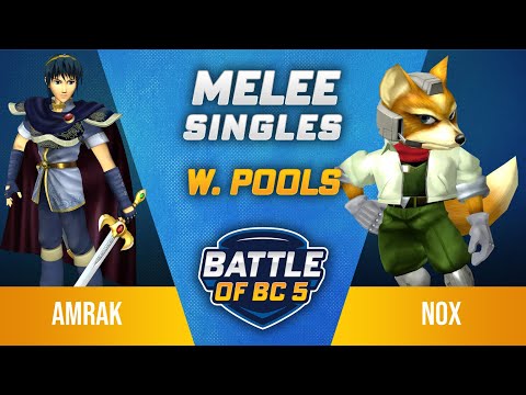 Amrak (Marth) vs Nox (Fox) - Melee Singles Winners Pools - Battle of BC 5