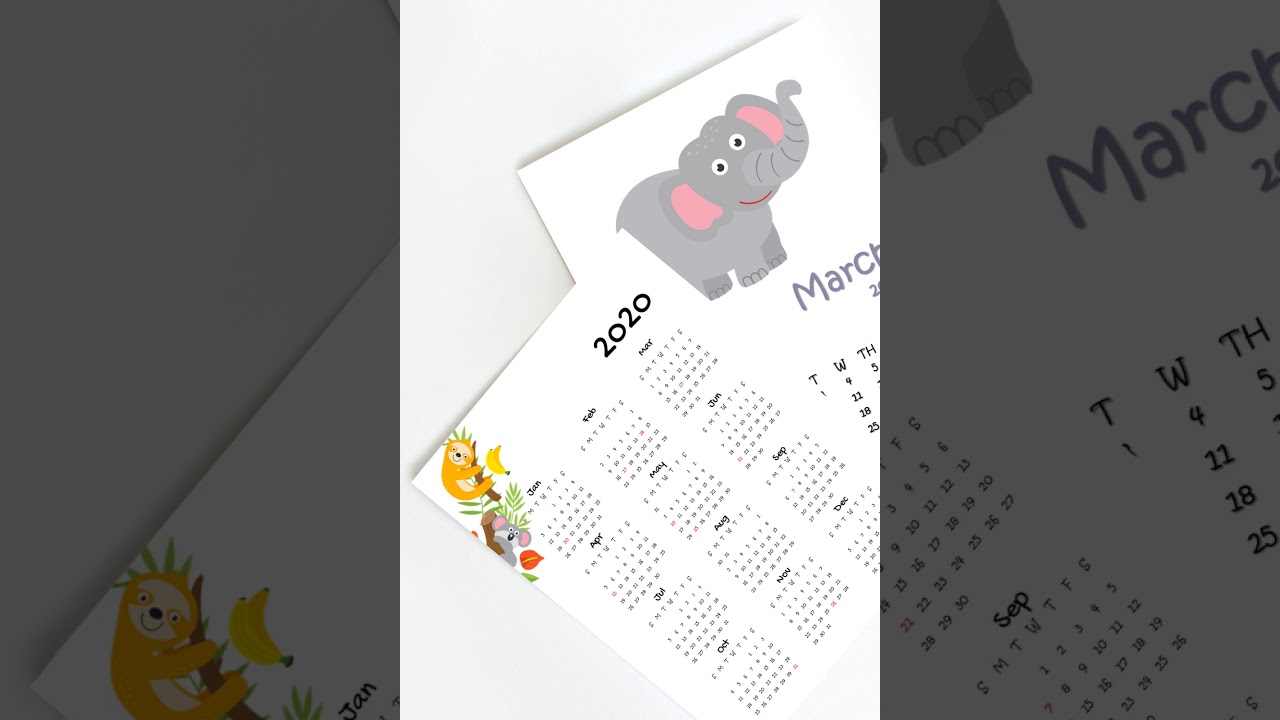 Cute Printable Calendar 2020   30 Designs mp4