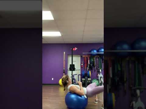 Dumbbell Exercise Ball Crunch