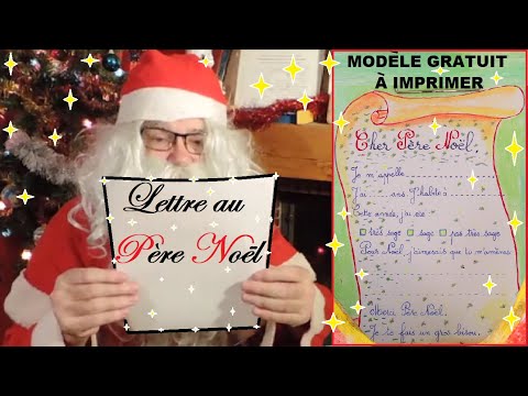 Modèle de lettre au Père Noël avec exemple gratuit à imprimer