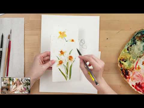 Learn How to Draw & Paint Daffodils Using Watercolor | Let's Make Art Matter For Emma