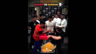 Akimbo vs Jamshid Arm Wrestling 💀 #shorts #armwrestling