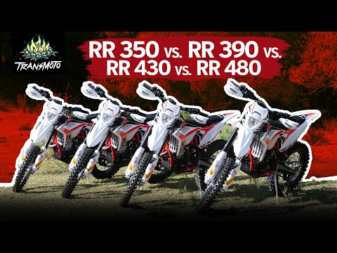 Bike Test: 2020 Beta RR 350 vs RR 390 vs RR 430 vs RR 480 | Four-Stroke Range