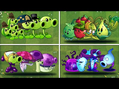 Best 04 Team Pea vs Shadow vs Pult vs Poison - Who Will Win ? - Pvz 2 Team Plants