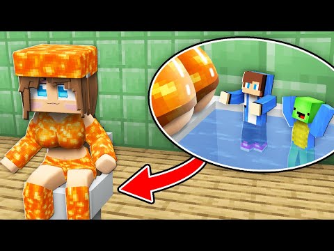 WATER JJ and Mikey HIDE inside LAVA Girl`s TOILET! But LAVA Girl CAUGHT them in Minecraft - Maizen