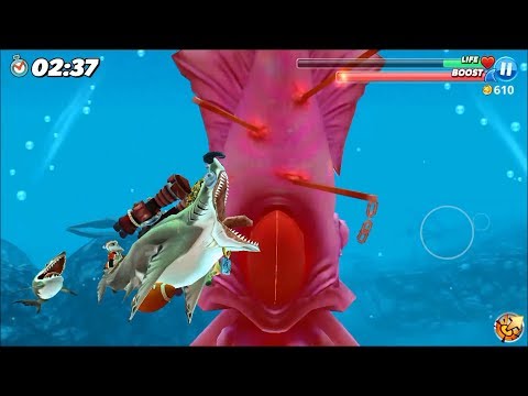 Colossal Squid Boss Battle vs MEGALODON - Hungry Shark World