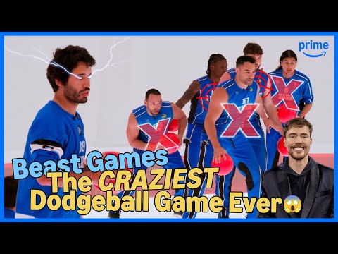 Mr. Beast Hosts the Wildest Dodgeball Game | Clip - Beast Games Strong vs. Smart | Prime Video